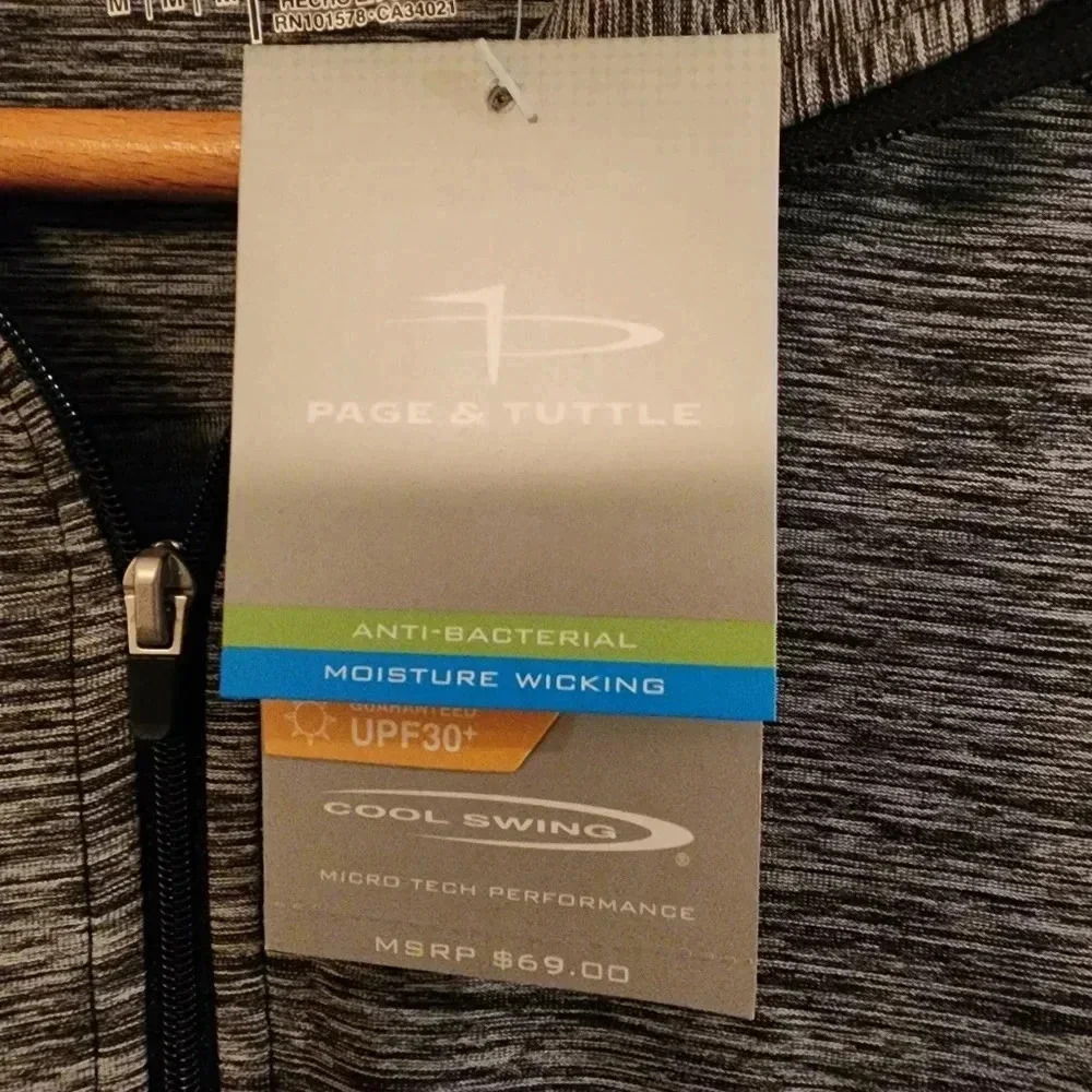 NwT Page & Tuttle‎ anti bacterial longsleeve zip-up size Medium. - Picture 3 of 7